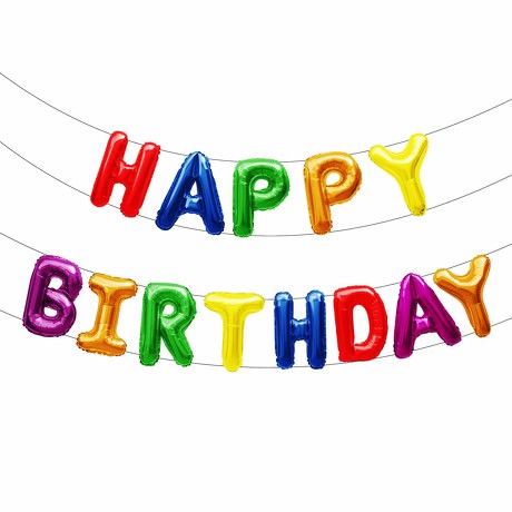 Happy Birthday Folienballon Girlande in bunt Geburtstag Kindergeburtstag Party Deko