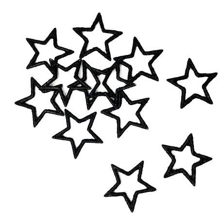 12 Sterne Glitzer Streudeko Stern Tischdeko Deko für Weihnachten Dekoration Weihnachtsdeko - schwarz