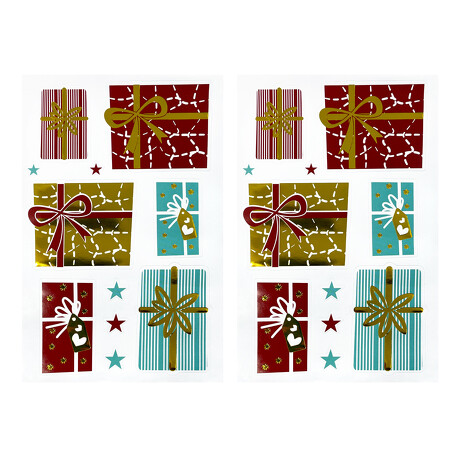 22 Weihnachtsmotiv Sticker Geschenke Sterne Aufkleber für Weihnachten Weihnachtsdeko zum Basteln