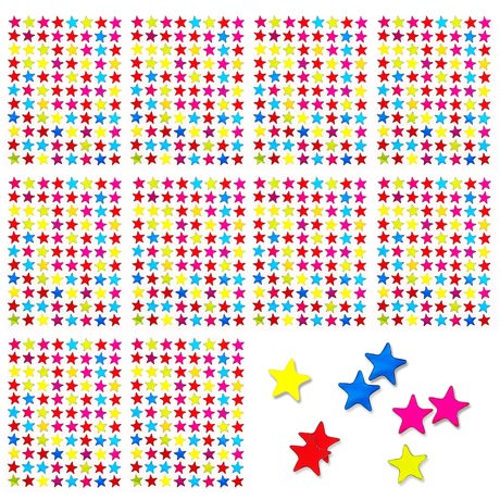 880 Stern Sticker Sterne Aufkleber Gänzend Scrapbooking - bunt
