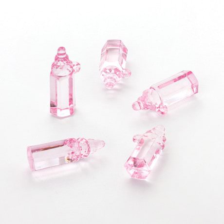 10 Mini Fläschchen rosa Baby Dekoration Taufe