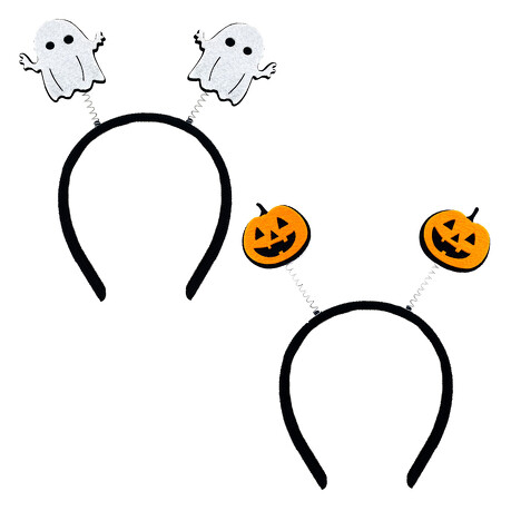 Haarreifen Set Gespenst & Kürbis Haarreif für Halloween Fasching Karneval Party Kostüm Accessoire