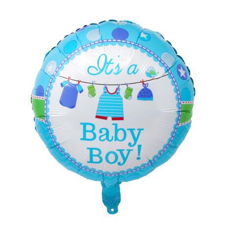 Folien Luftballon It's a Baby Boy! rund Folienballon für Baby Shower Party Geburt Junge Jungs Jungen