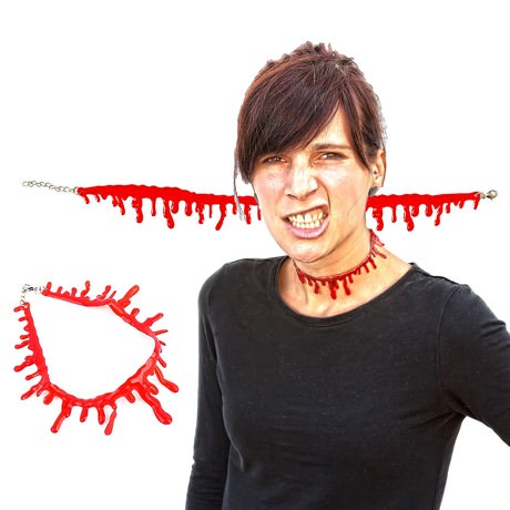 Halloween Blut Kette Blutstropfen Halskette Halsband Horror Party