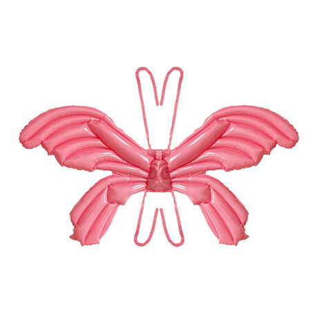 Folien Luftballon Schmetterling Flügel XXL Ballon zum Umbinden für Kinder Geburtstag Fasching Karneval - rosa