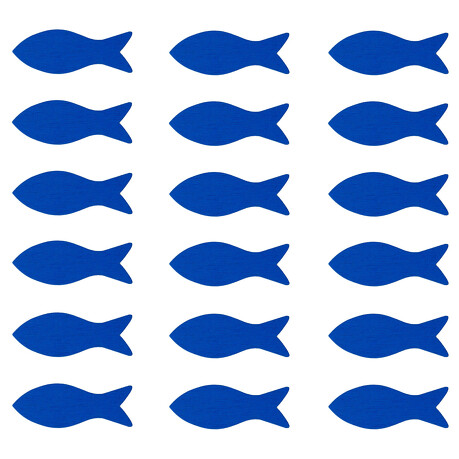 18 Holz Fische Streudeko für Taufe Kommunion Konfirmation Firmung - Echtholz königsblau