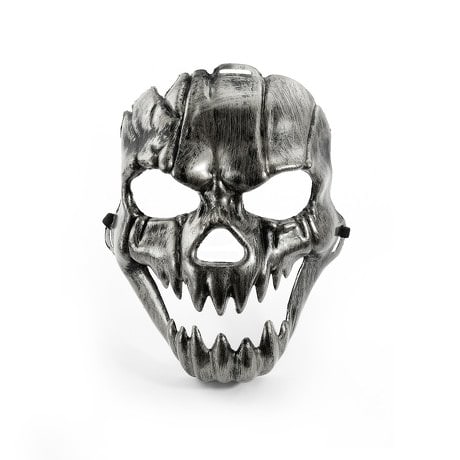 Maske Totenkopf Schädel metallisch Halloween Fasching Karneval -silber