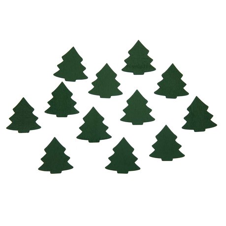 12 Holz Tannen Bäume Holzdeko Weihnachtsdeko Tischdeko Weihnachten - grün