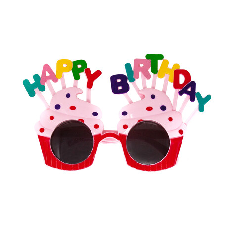 Brille Happy Birthday Cupcake Partybrille für Geburtstag Jubiläum Party Accessoire - bunt