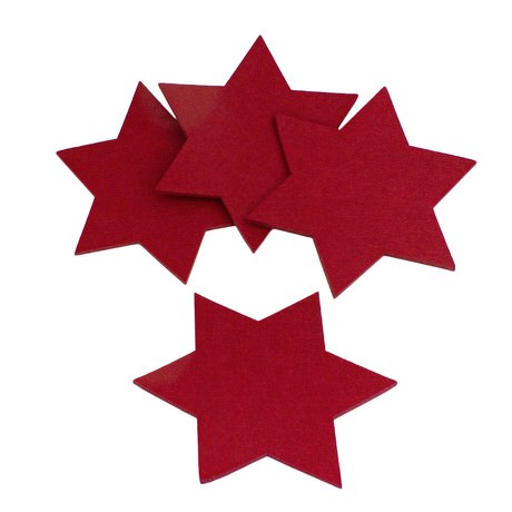 4 Filz Untersetzer Sterne Glasuntersetzer Weihnachtsdeko Ø 20cm - rot