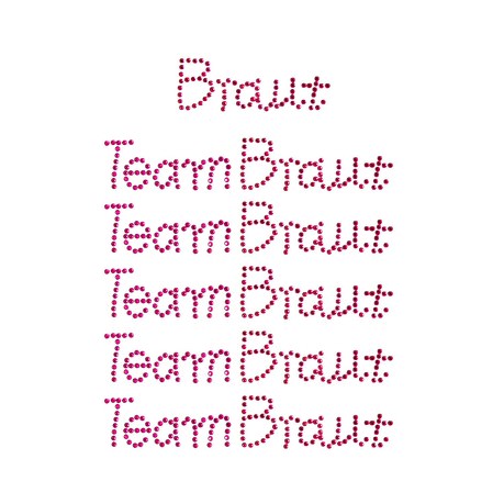 Braut + Team Braut Strasssteine Sticker Set JGA Hochzeit Aufkleber für Geschenke Schuhe uvm. - pink