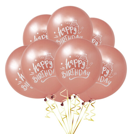 Luftballon Set Happy Birthday für Kinder Geburtstag Party 10 Deko Ballons Geburtstagsdeko roségold