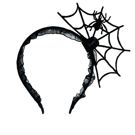 Spinnen Netz Haarreifen mit Gaze als Kostüm Accessoire Haarreif für Halloween Karneval Fasching Motto Party