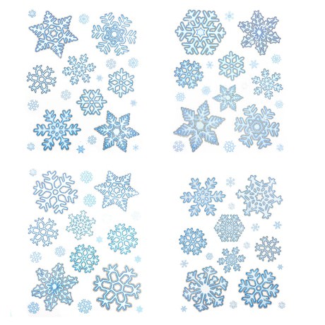 76 Schneeflocken Schnee Sticker Winter Fenster Deko Weihnachtsdeko selbstklebend
