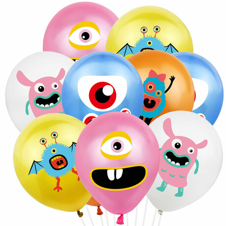Monster Luftballon Set 10 Stk. Ballons für Kinder Geburtstag Motto Party Schuleinführung bunt