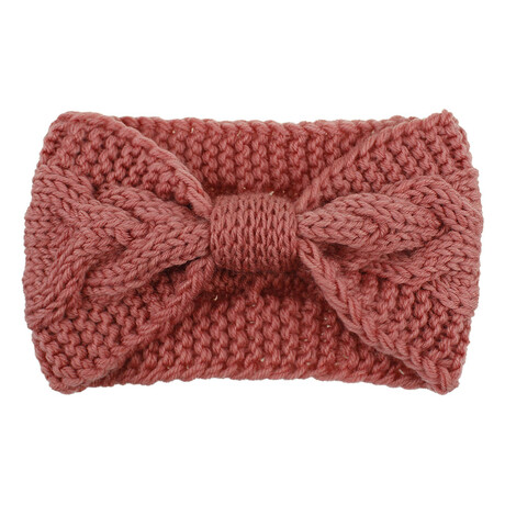 Damen Stirnband Haar Band für den Herbst Winter Ohrenwärmer Zopfmuster in Einheitsgröße - rosa