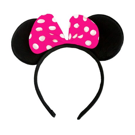 Haarreif Haarreifen Maus Mouse Ohren Schleife Fasching Karneval - pink