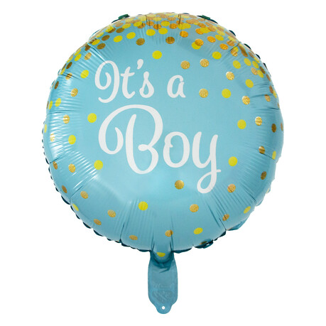 Folien Luftballon It's a Boy! Folienballon für Baby Shower Party Deko Geburt Junge rund - blau