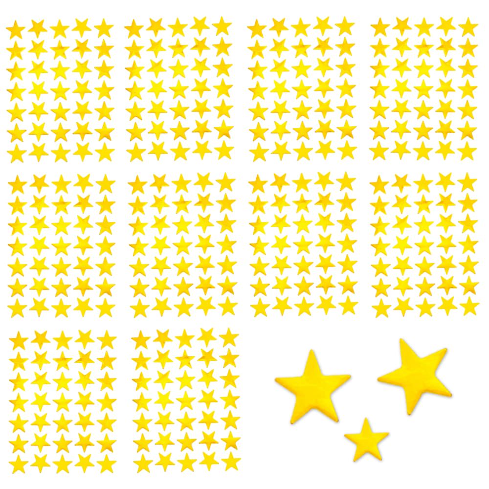 350 Sterne Sticker Aufkleber Glitzernd Funkelnd - gold