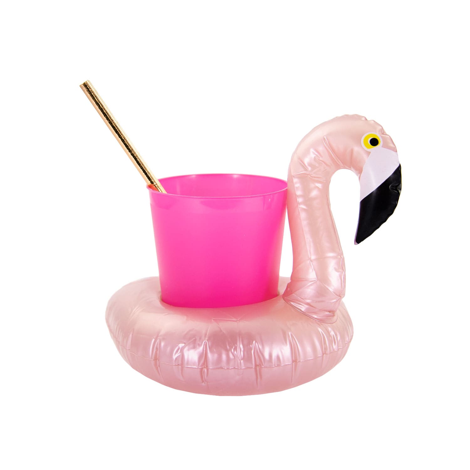 5x Schwimmender Flamingo Getränkehalter Becherhalter aufblasbar Pool  Badespielzeug - roségold