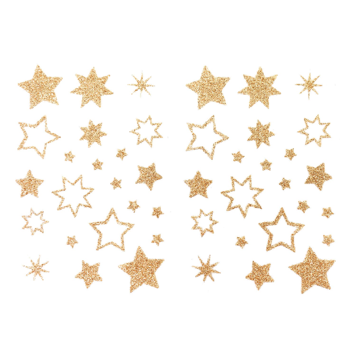 44 Glitzernde Funkelnde Sterne Sticker Aufkleber als Geschenkdeko für  Weihnachten uvm. - champagner