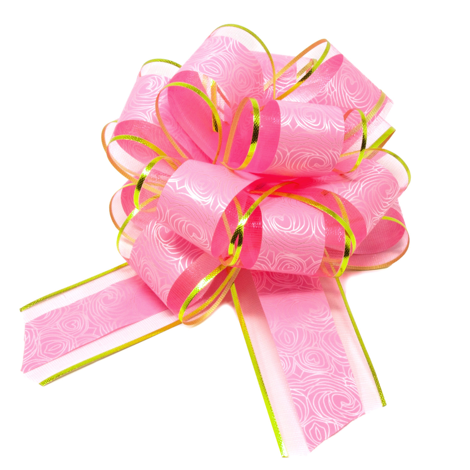 Oblique Unique® Geschenk Schleife mit Geschenkband Glänzend für Geschenke Tüten Zuckertüten Weihnachten zum Basteln Dekorieren Verzieren Rosa 