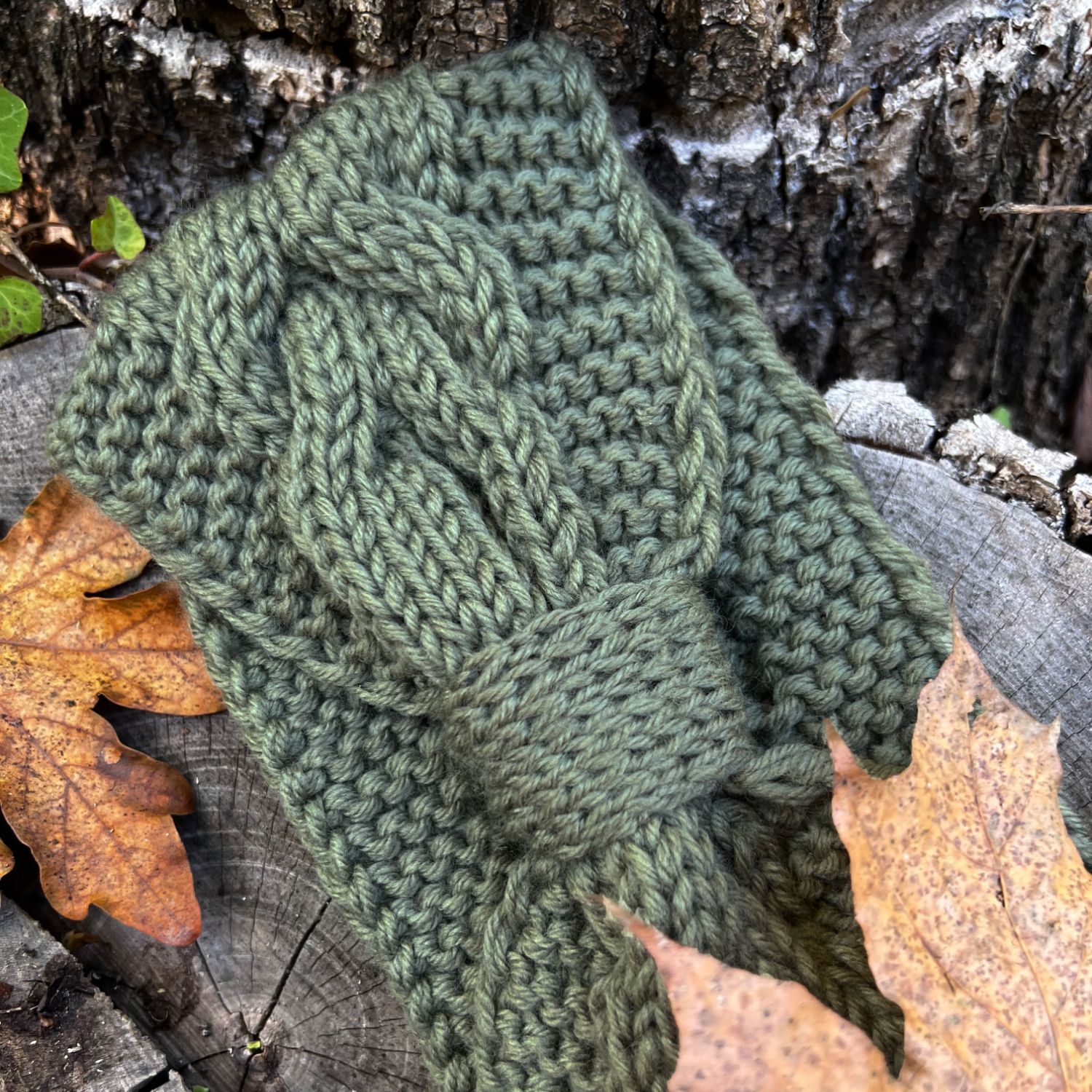 Damen Stirnband Haar Band für den Herbst Winter Ohrenwärmer Zopfmuster in  Einheitsgröße - grün
