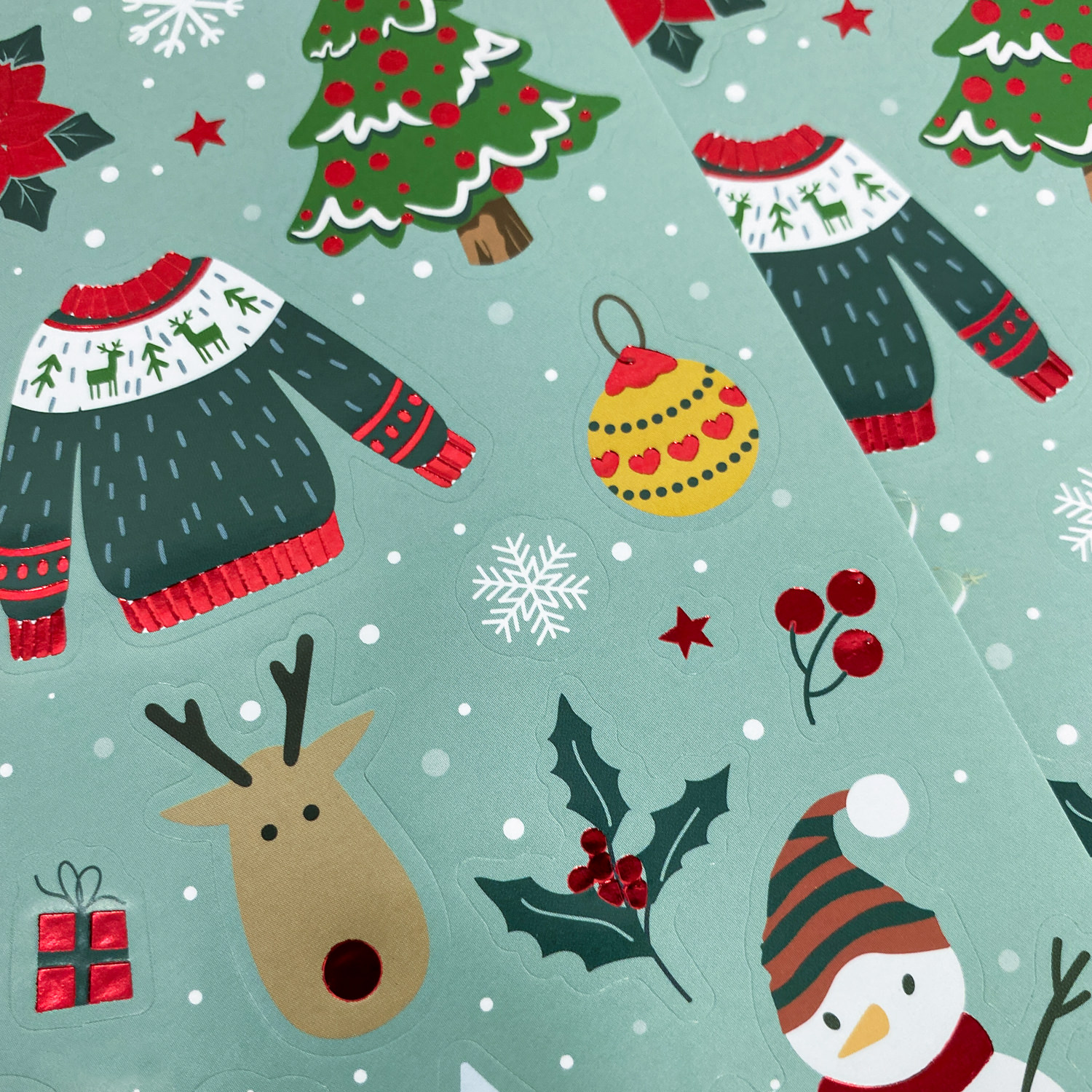 für 42 Geschenk Basteln Weihnachtsdekoration Glanz Weihnachten weihnachtliche Sticker Aufkleber mit Deko