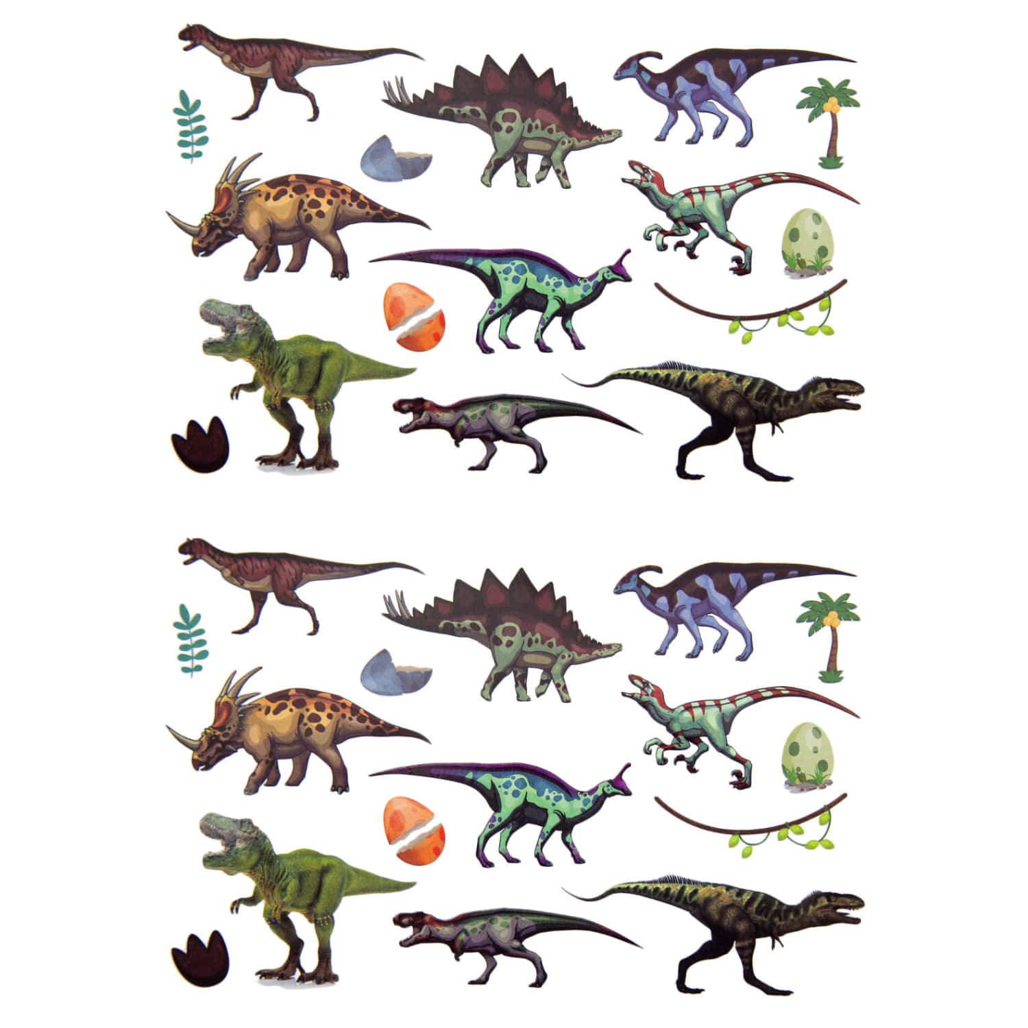 Temporäre Klebetattoos Kinder Dinosaurier Tattoo Set - Dino Motive