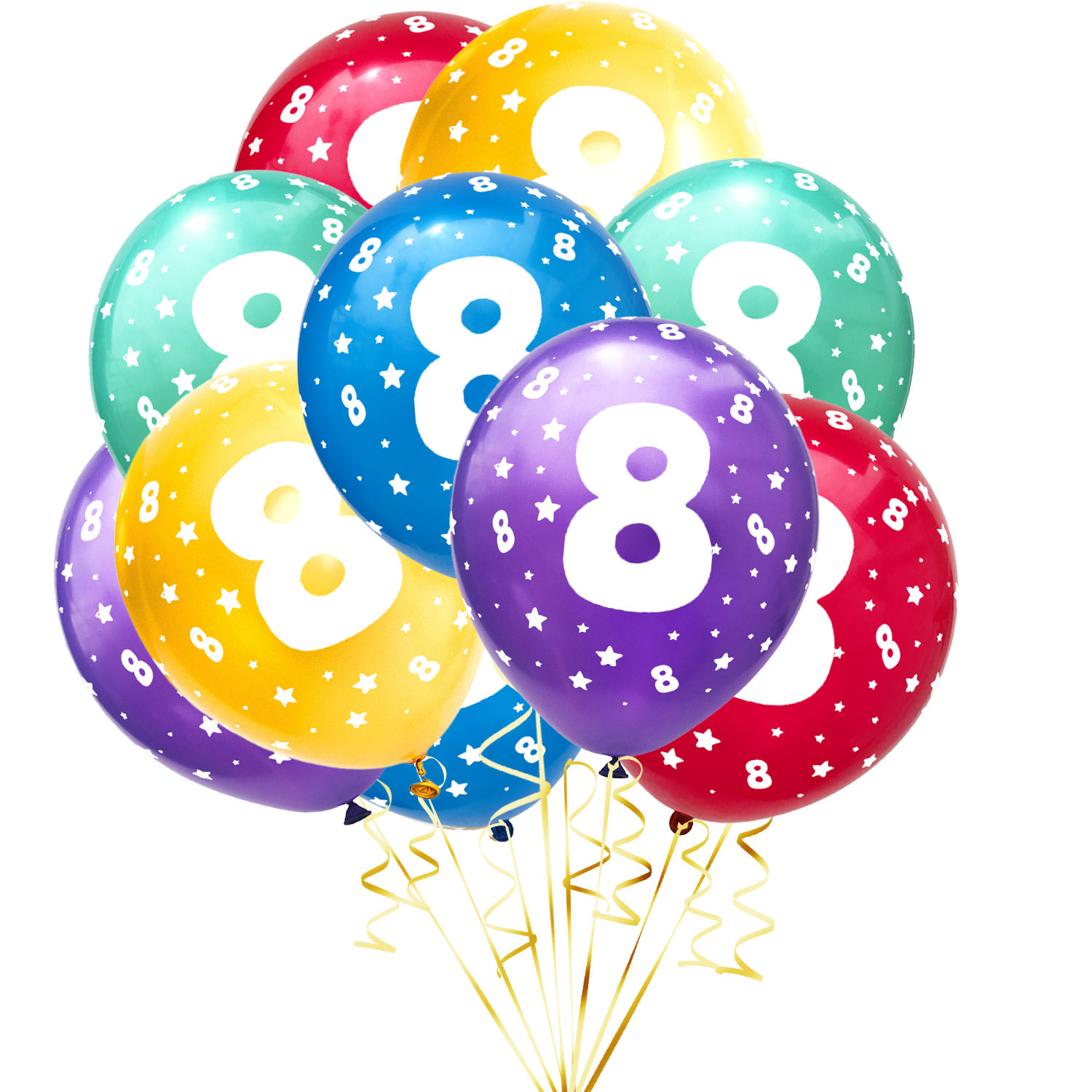 8 Luftballons Party Deko zum 50.Geburtstag Ballon Zahl im roten Warnkreis 