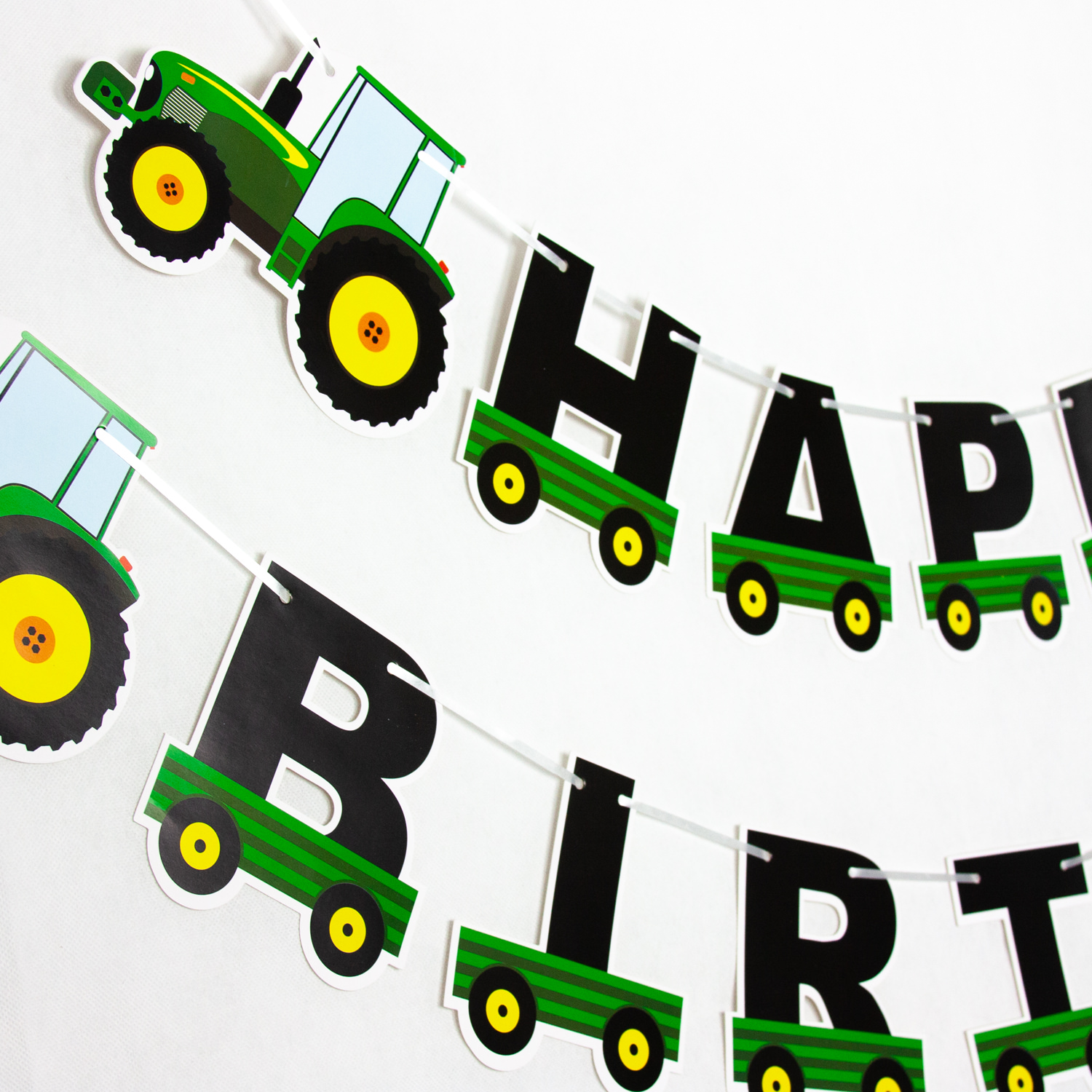 Alles Gute zum Geburtstag Traktor Auto Filz Banner Girlande Kinder Party 