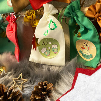 12 Baumwollsäckchen Baumwollbeutel mit Zugband Stoffsäckchen für Geschenke als Deko Weihnachten orange