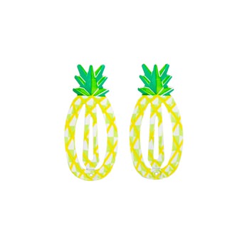6 Haarspangen Haarclips Ananas Melone Eis Sommer Strand Hawaii Party Karneval Fasching