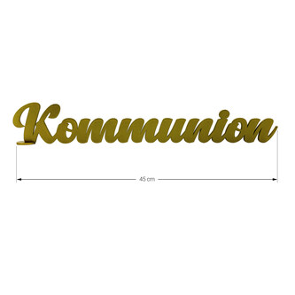 Schriftzug Kommunion aus Holz als Tischdeko für Kommunion Deko Dekoration Junge Mädchen - gold
