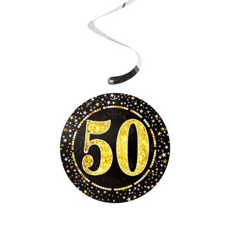 5 Deckenhänger Wirbel Spiral Girlanden mit Zahl 50 Geburtstag Jubiläum Party Feier Deko