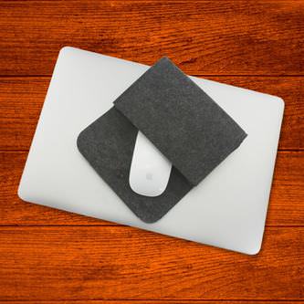 Filz Tasche Täschchen Etui für Smartphone, Festplatte - dunkel grau