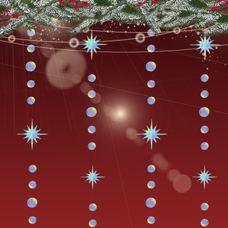 Stern und Kreis Deckenhänger Girlande Banner Holo Effekt Deko für Weihnachten Hängedeko Winter