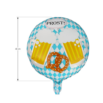 Folien Ballon mit Bierkrügen Brezeln Schriftzug Prost Luftballon für Oktoberfest Party Deko Bierglas