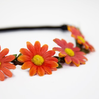 Blumen Haarband Stirnband Haarschmuck Bohemia Kopfschmuck Blumenkranz - orange