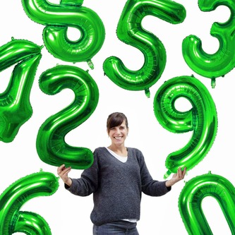 1x Folien Luftballon mit Zahl 5 Kinder Geburtstag Jubiläum Silvester Party Deko Ballon grün