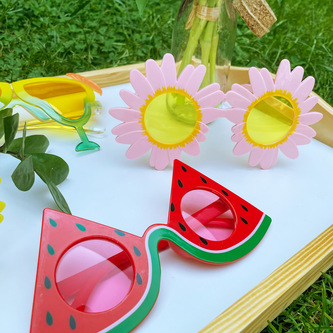 Blumen Brille Partybrille Spaßbrille Sonnenbrille für Geburtstag Party Fasching Karneval Accessoire - rosa