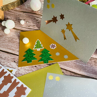 308 Stern Sticker matt Stern Aufkleber für Weihnachten zum Dekorieren Basteln Scrapbooking - silber