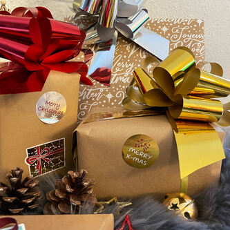 Geschenkschleife Deko Schleife für Geschenke Tüten Zuckertüte Weihnachten Geschenkdeko Metallic - silber