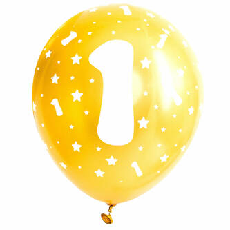 Luftballon Set Zahl 1 für 1. Geburtstag Kindergeburtstag Party 10 Deko Ballons Geburtstagsdeko bunt