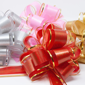 Geschenkschleife Deko Schleife für Geschenke Tüten Zuckertüte Weihnachten Geschenkdeko - silber