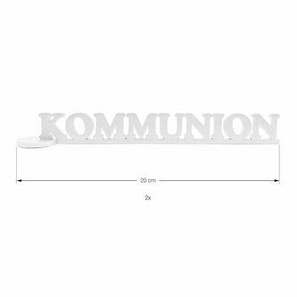 Schriftzug Kommunion aus Holz 2er Set als Tischdeko für Kommunion Deko Dekoration Junge Mädchen - weiß