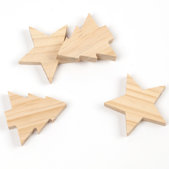 2 Holz Sterne zum Bemalen DIY Holzdeko Weihnachtsdeko Tischdeko Weihnachten - naturfarben