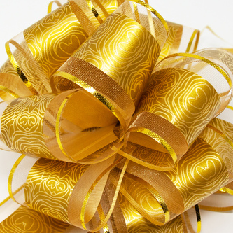 Geschenkschleife Deko Schleife für Geschenke Tüten Zuckertüte Weihnachten Geschenkdeko - gold