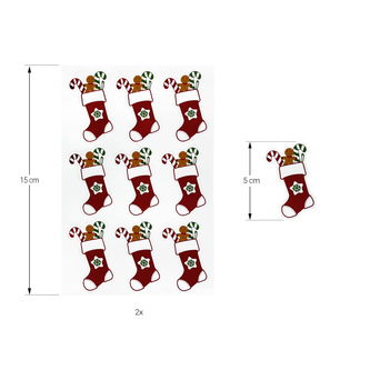 18 weihnachtliche Aufkleber für Weihnachten Stiefel Lebkuchenmann Sticker Basteln Geschenk Deko