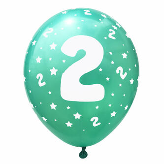 Luftballon Set Zahl 2 für 2. Geburtstag Kindergeburtstag Party 10 Deko Ballons Geburtstagsdeko bunt